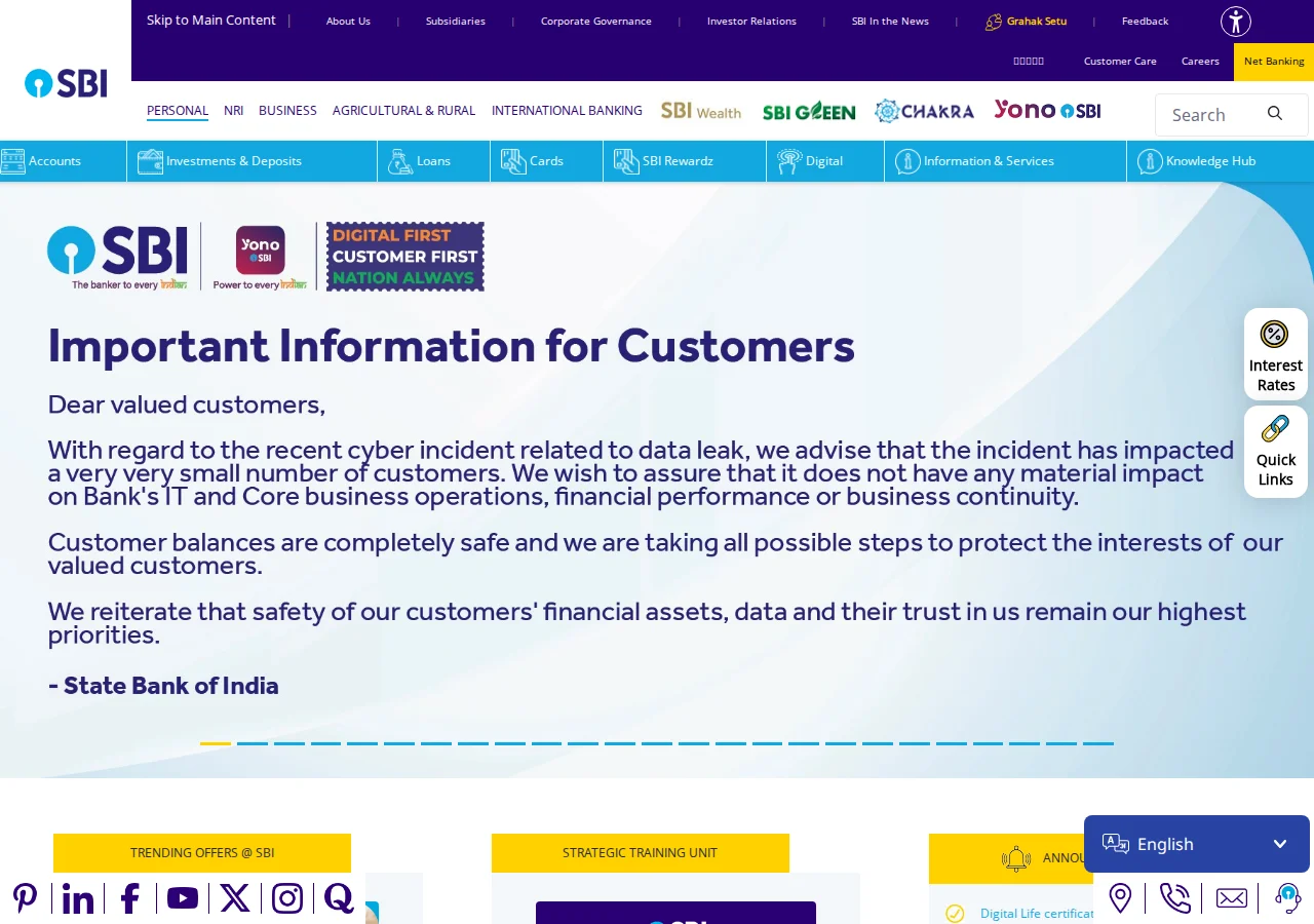 sbi.bank.in homepage