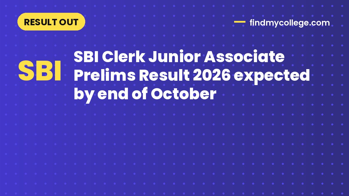 SBI Clerk Junior Associate Prelims Result 2026 expected by end of October