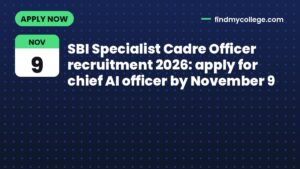 SBI Specialist Cadre Officer recruitment 2026: apply for chief AI officer by November 9