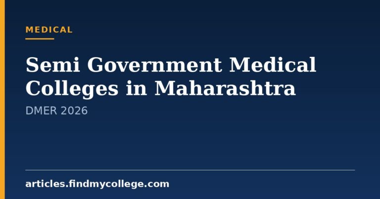 Semi Government Medical Colleges in Maharashtra 2026: DMER Seats