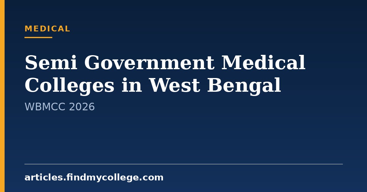 Semi Government Medical Colleges in West Bengal 2026: WBMCC Fees
