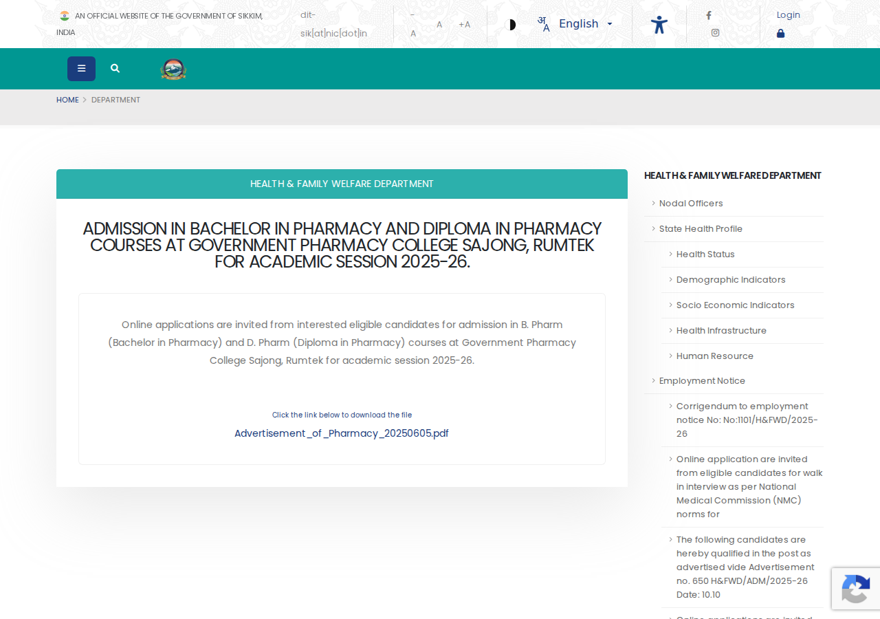 Official notification screenshot