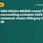 SMU Sikkim MD/MS round 1 counselling schedule 2026 released: choice filling by October 28