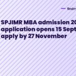 SPJIMR MBA admission 2027 application opens 15 September, apply by 27 November