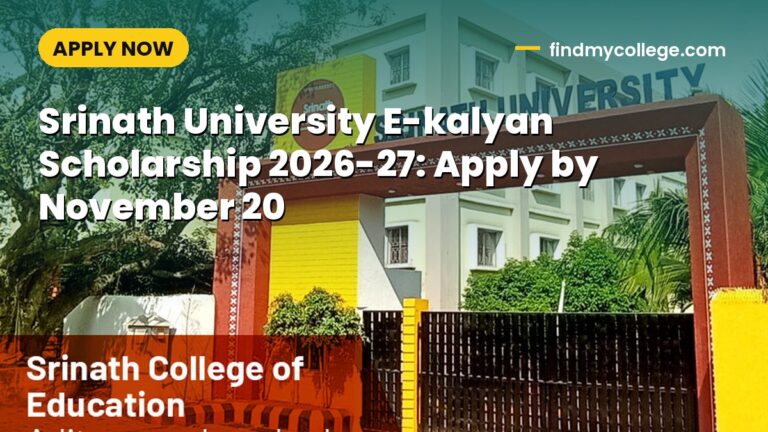 Srinath University E-kalyan Scholarship 2026-27: Apply by November 20
