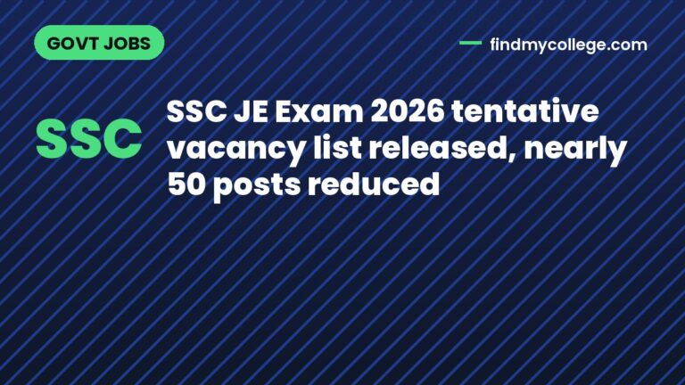 SSC JE Exam 2026 tentative vacancy list released, nearly 50 posts reduced