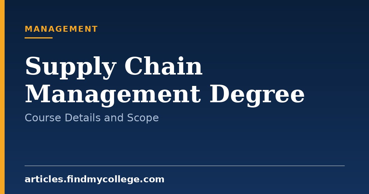 Supply Chain Management Degree: Eligibility, Duration and Career