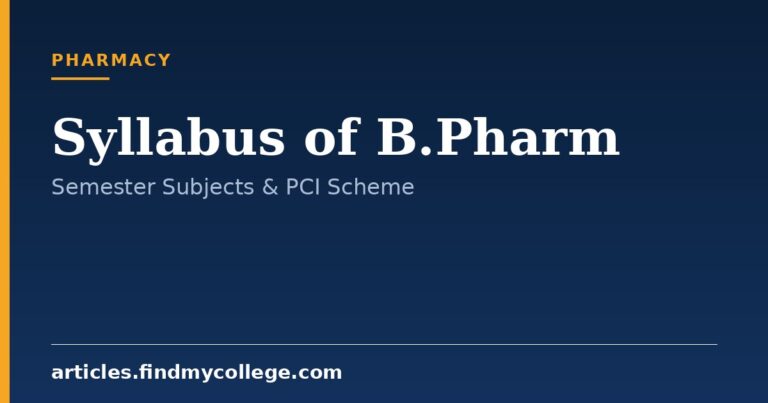 B.Pharm Syllabus: Semester-Wise Subjects & Course Structure