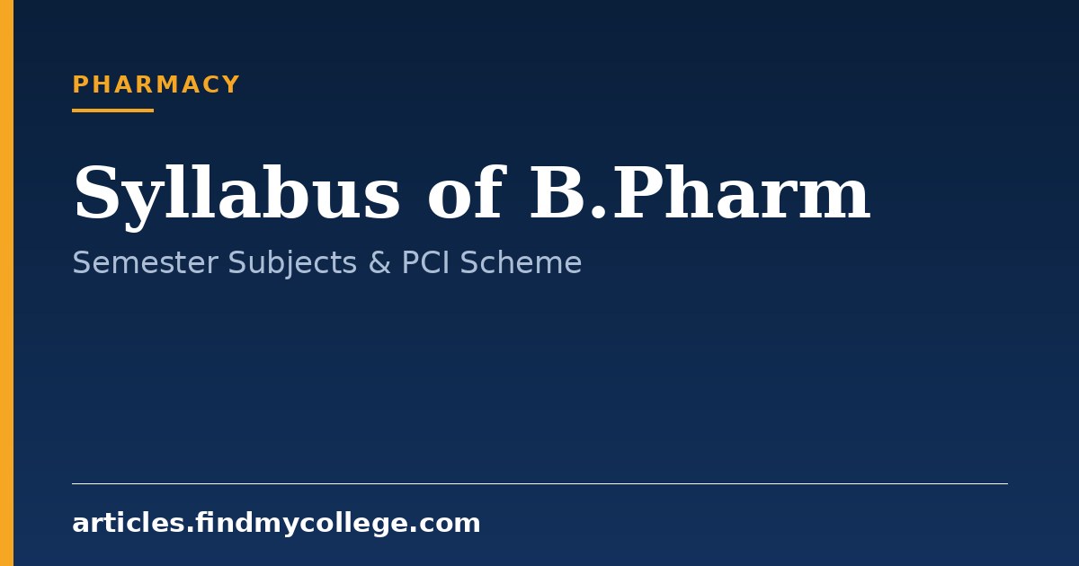 B.Pharm Syllabus: Semester-Wise Subjects & Course Structure