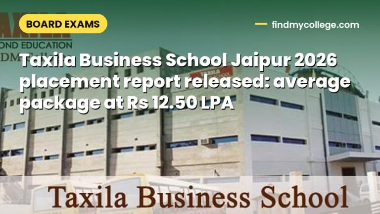 Taxila Business School Jaipur 2026 placement report released: average package at Rs 12.50 LPA