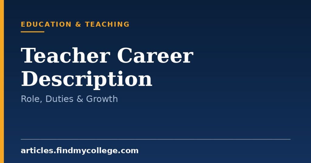 Teacher Career Description: Responsibilities and Job Profile