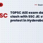TGPSC AEE exam date clash with SSC JE: students protest in Hyderabad
