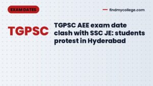 TGPSC AEE exam date clash with SSC JE: students protest in Hyderabad
