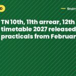 TN 10th, 11th arrear, 12th exam timetable 2027 released: practicals from February 8