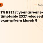 TN HSE 1st year arrear exam timetable 2027 released: exams from March 5