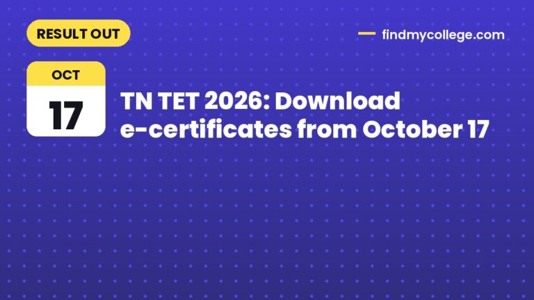 TN TET 2026: Download e-certificates from October 17