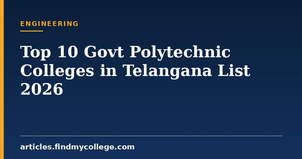 Top 10 Govt Polytechnic Colleges in Telangana List 2026: POLYCET Seats