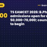 TS EAMCET 2026: B.Pharm admissions open for ranks 50,000-70,000; counselling to begin