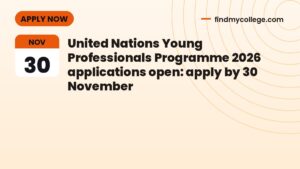 United Nations Young Professionals Programme 2026 applications open: apply by 30 November