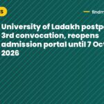 University of Ladakh postpones 3rd convocation, reopens admission portal until 7 October 2026
