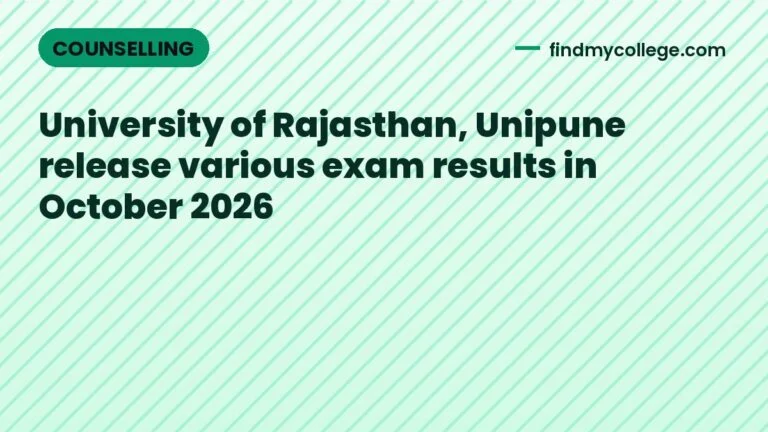 University of Rajasthan, Unipune release various exam results in October 2026