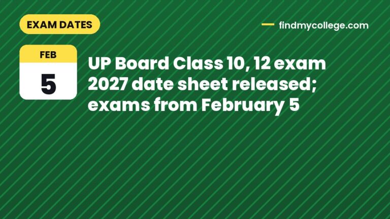 UP Board Class 10, 12 exam 2027 date sheet released; exams from February 5