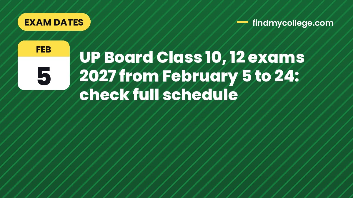 UP Board Class 10, 12 exams 2027 from February 5 to 24: check full schedule