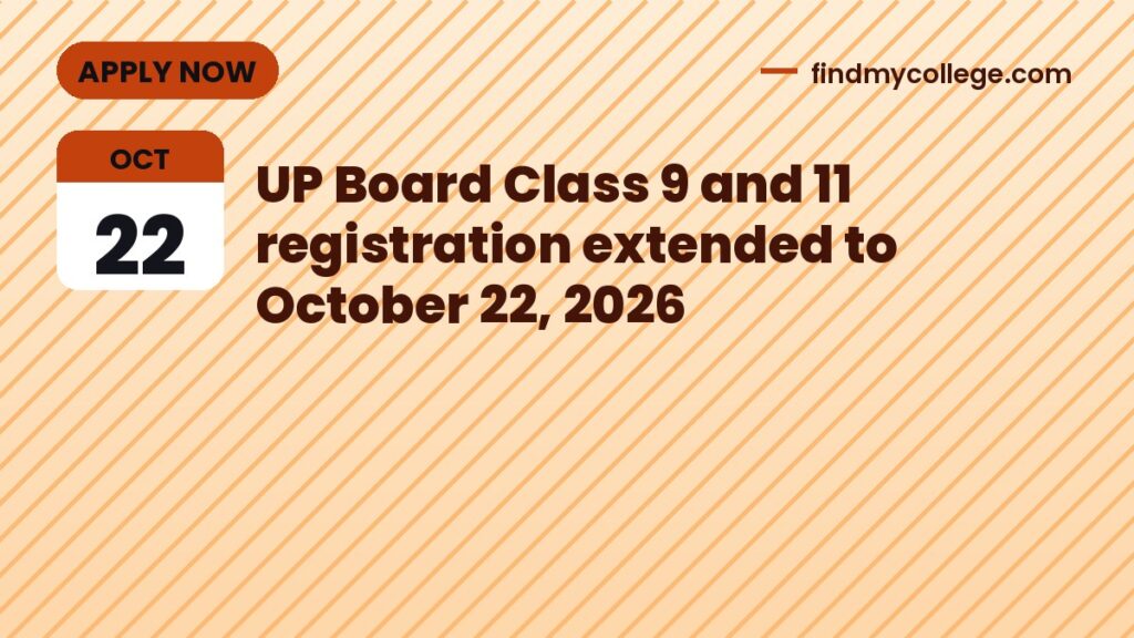 UP Board Class 9 and 11 registration extended to October 22, 2026