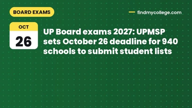 UP Board exams 2027: UPMSP sets October 26 deadline for 940 schools to submit student lists