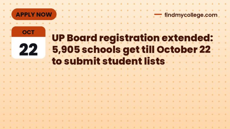 UP Board registration extended: 5,905 schools get till October 22 to submit student lists