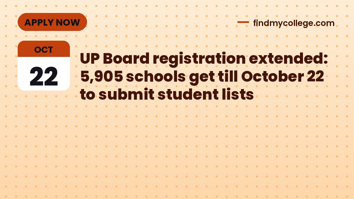 UP Board registration extended: 5,905 schools get till October 22 to submit student lists