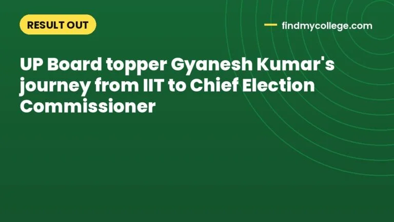 UP Board topper Gyanesh Kumar's journey from IIT to Chief Election Commissioner