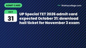 UP Special TET 2026 admit card expected October 31: download hall ticket for November 3 exam