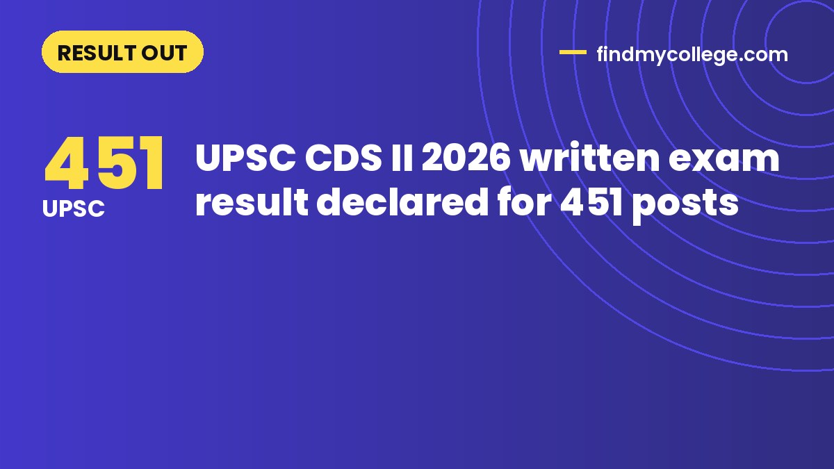 UPSC CDS II 2026 written exam result declared for 451 posts