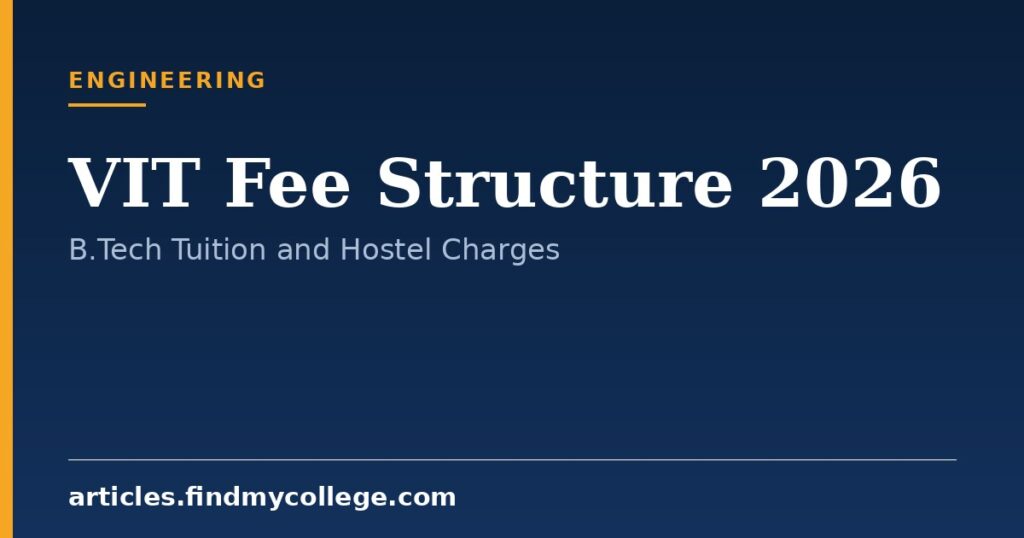 VIT Fee Structure 2026: Course Wise Fees and Hostel Expenses
