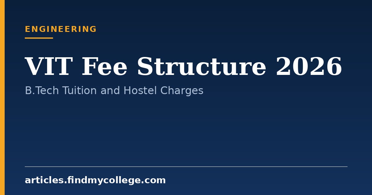 VIT Fee Structure 2026: Course Wise Fees and Hostel Expenses
