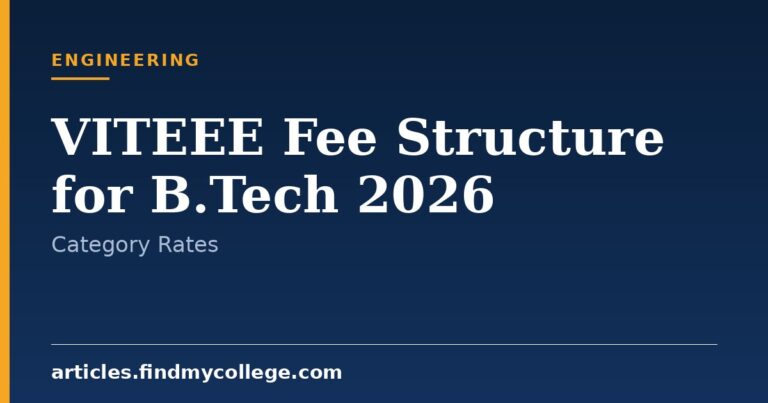 VITEEE Fee Structure for B.Tech 2026: Category-Wise Tuition & Hostel
