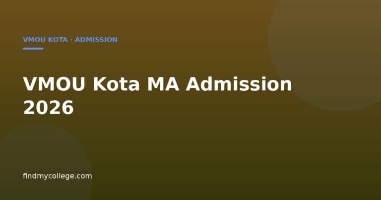 VMOU Kota MA Admission 2026