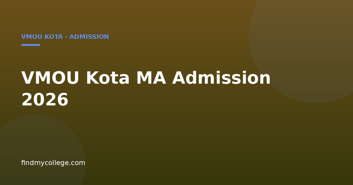 VMOU Kota MA Admission 2026