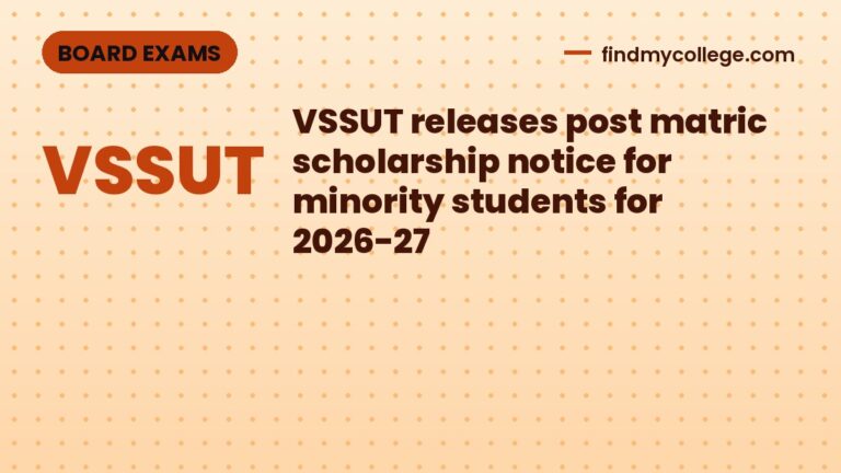 VSSUT releases post matric scholarship notice for minority students for 2026-27