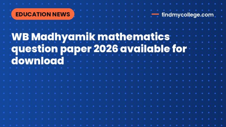 WB Madhyamik mathematics question paper 2026 available for download