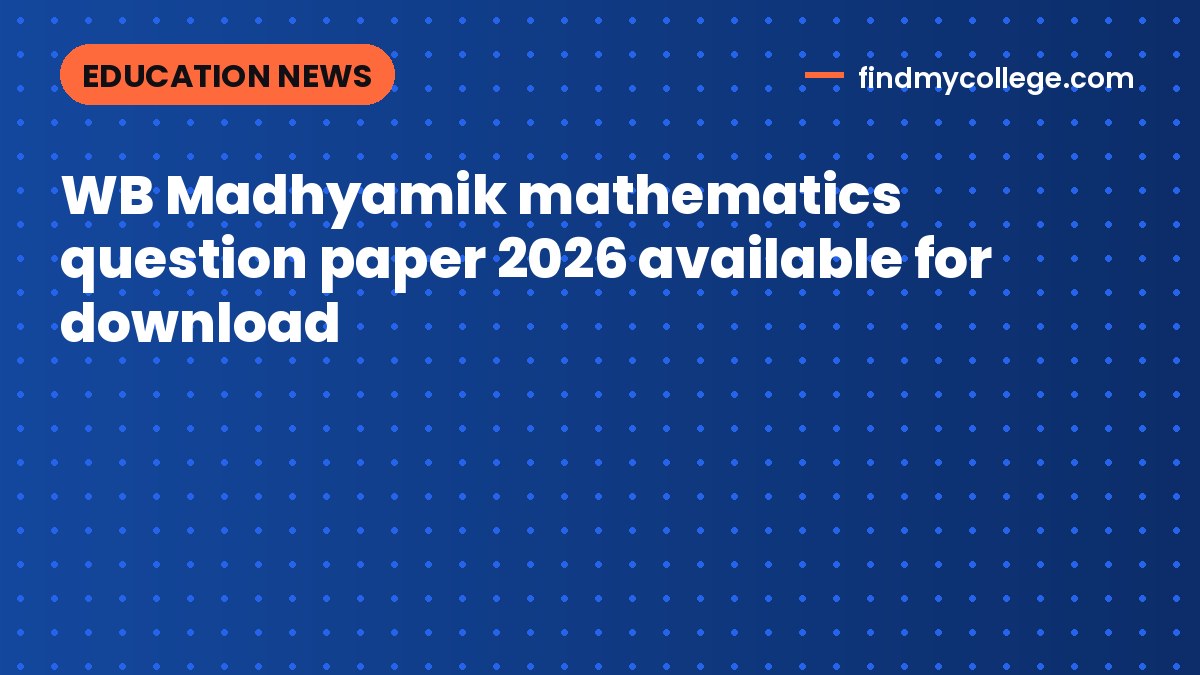 WB Madhyamik mathematics question paper 2026 available for download