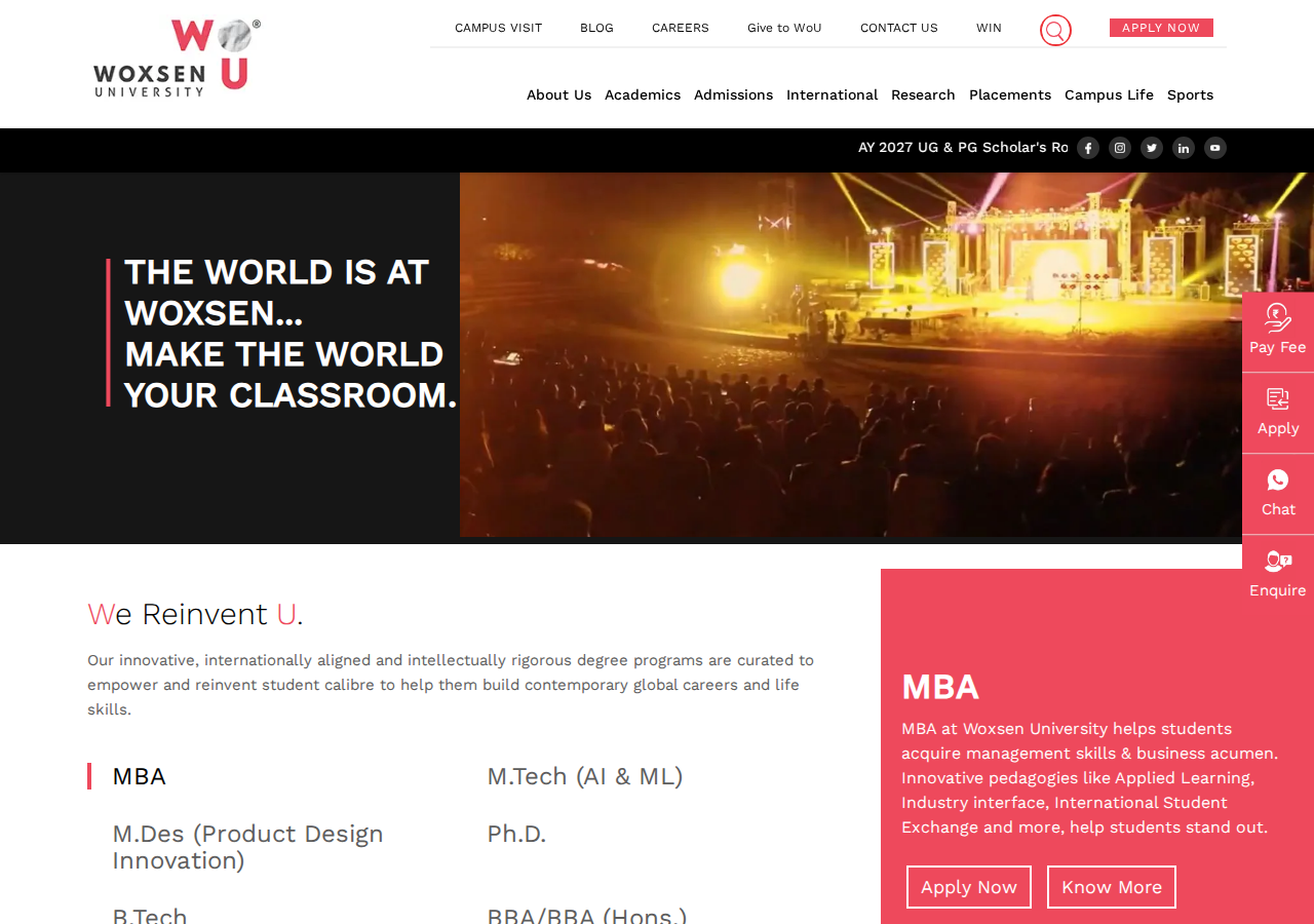 woxsen.edu.in homepage