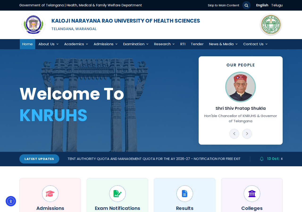 www.knruhs.telangana.gov.in homepage
