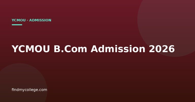 YCMOU B.Com Admission 2026