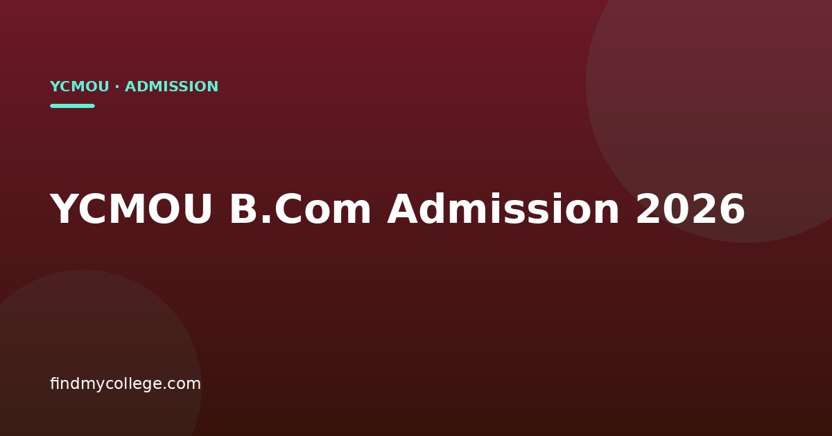 YCMOU B.Com Admission 2026
