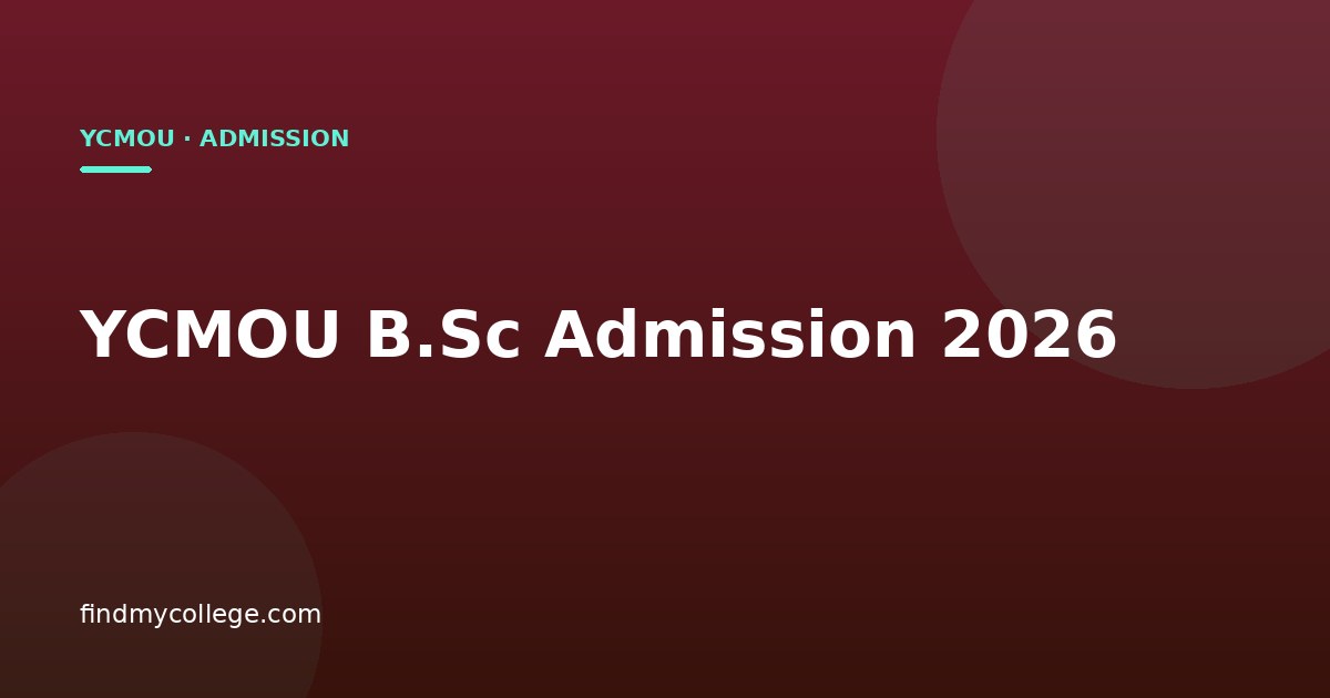 YCMOU B.Sc Admission 2026