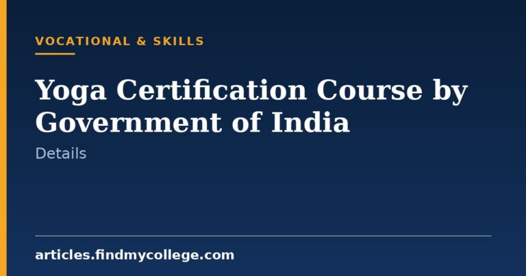 Yoga Certification Course by Government of India: Fees & Details